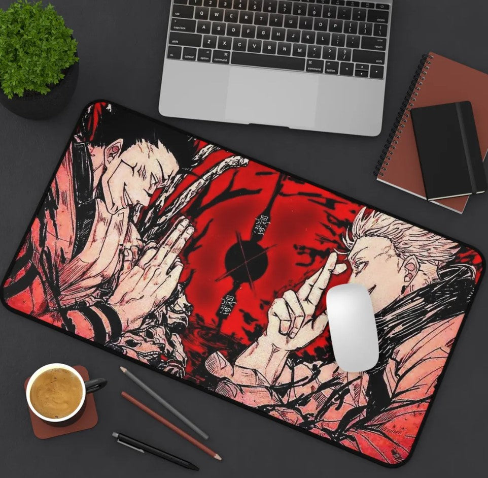 Anime Jujutsu Kaisen Sukuna x Gojo Desk Mat, Mouse Pad, Choose Size