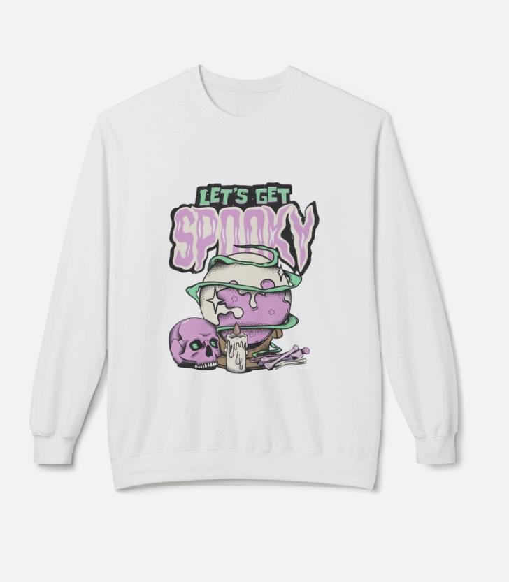 Spooky Fleece Crewneck Sweatshirt, Halloween Sweatshirt, Cozy Fall