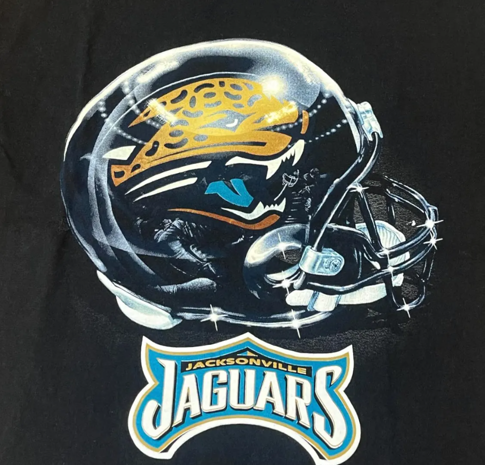 Vintage Jacksonville Jaguars Helmet T-shirt NFL Football Sz Large