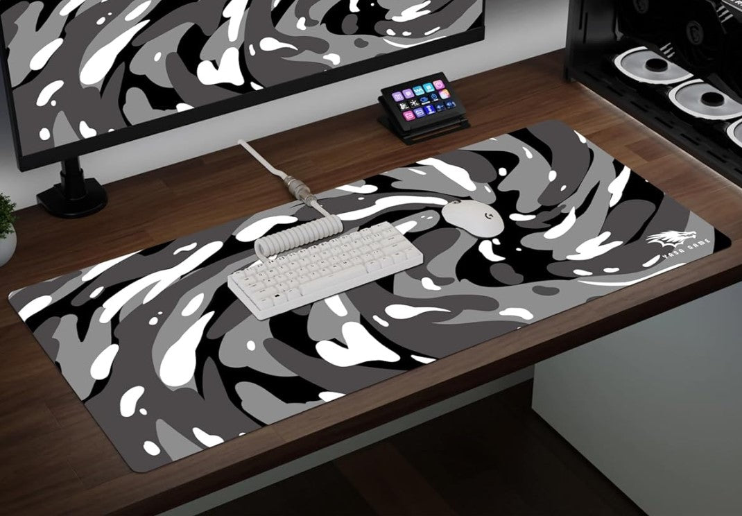 YASA GAME Extended Large Gaming Mouse Pad XXL & XXXL Full Desk ART style & Mousepad Non-Slip Rubber Base Big Keyboard Mat with Stitched Edges for Gaming