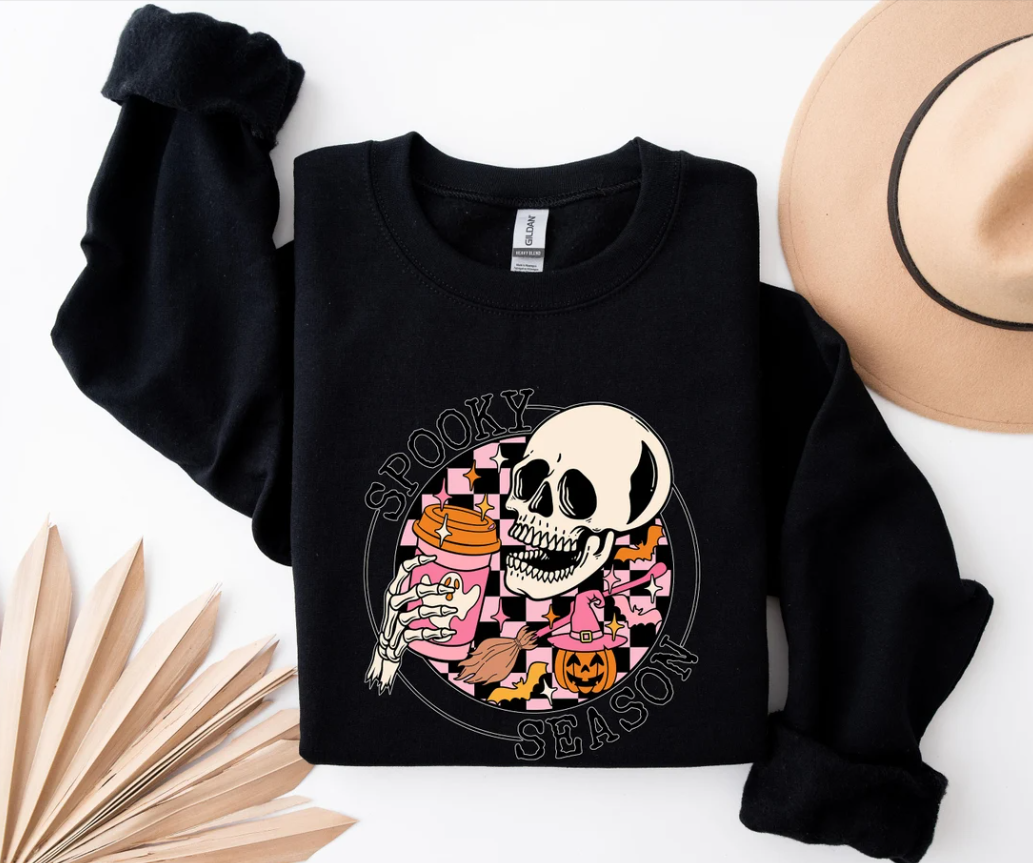 Stay Spooky Sweatshirt,Halloween Sweatshirt,Halloween Gift Hoodie,Womens Skeleton Halloween Sweatshirt,Spooky Season Shirt,Skeleton Shirt