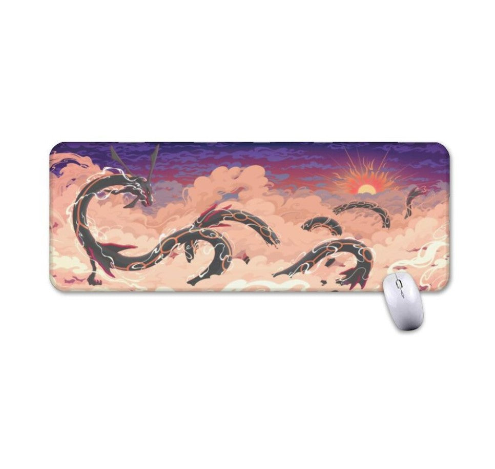 Shiny Rayquaza in the Clouds Mouse Pad Cute Anime Desk Mat Large Gaming Pad, Choose Size