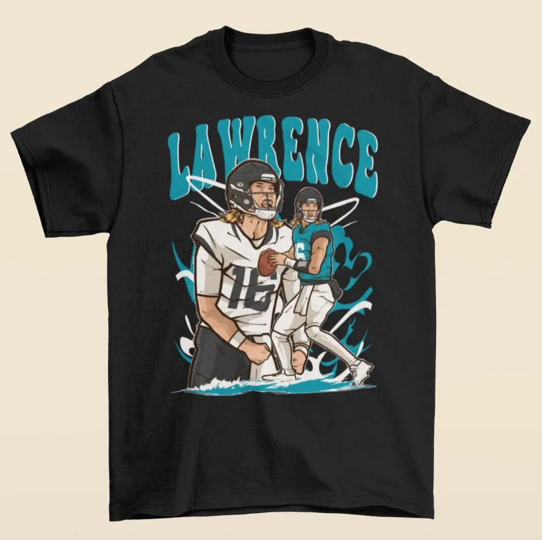Trevor Lawrence Cartoon Style Jacksonville Football T-Shirt