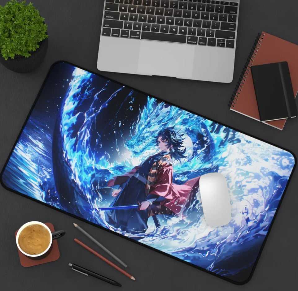 Anime Demon Slayer Giyu Tomioka Desk Mat, Mouse Pad, Choose Size