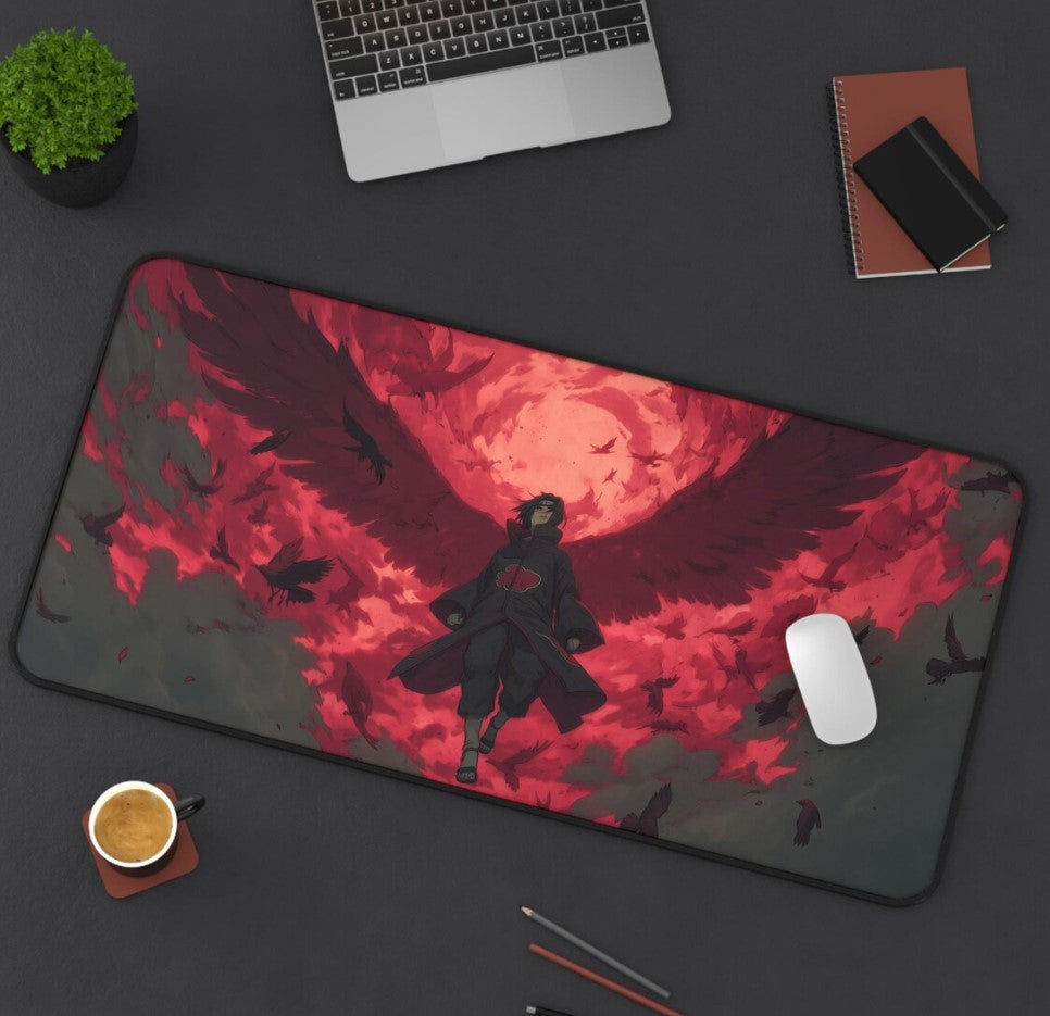 Anime Naruto Akatsuki Itachi Desk Mat, Mouse Pad, Gamer Gift, Anime Fan, Choose Size