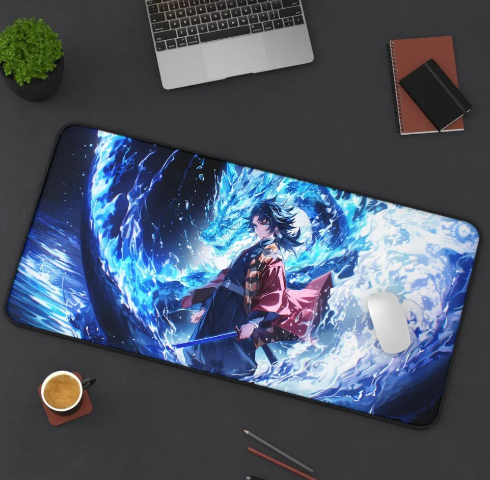 Anime Demon Slayer Giyu Tomioka Desk Mat, Mouse Pad, Choose Size