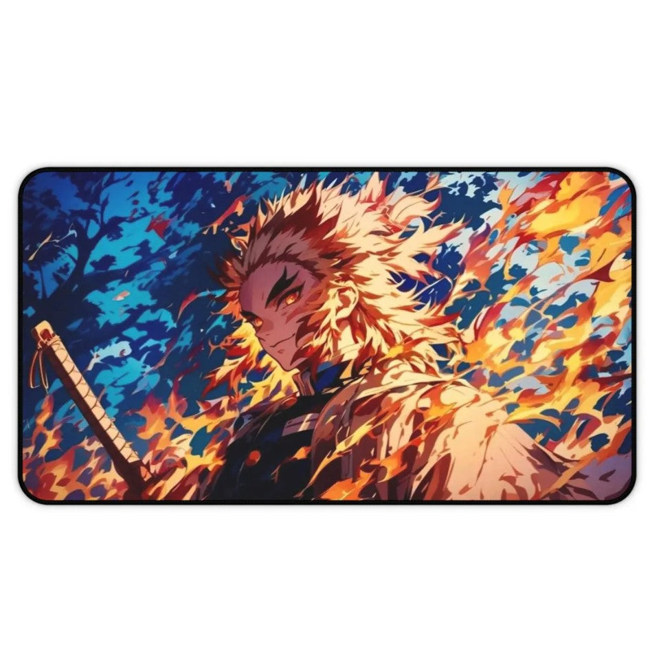 Anime Demon Slayer Kyojuro Rengoku Desk Mat, Mouse Pad, Choose Size