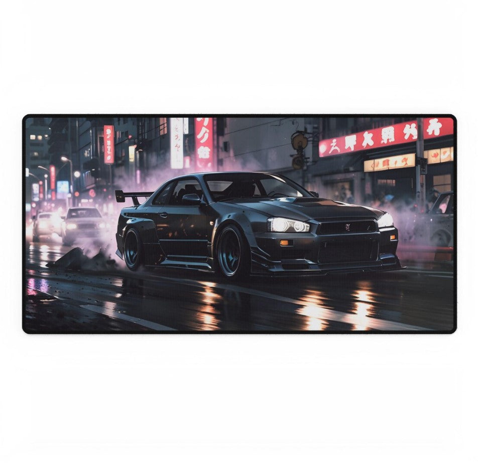 Nissan Skyline GTR Desk Mat: Anime JDM Car Mousepad, Choose Size