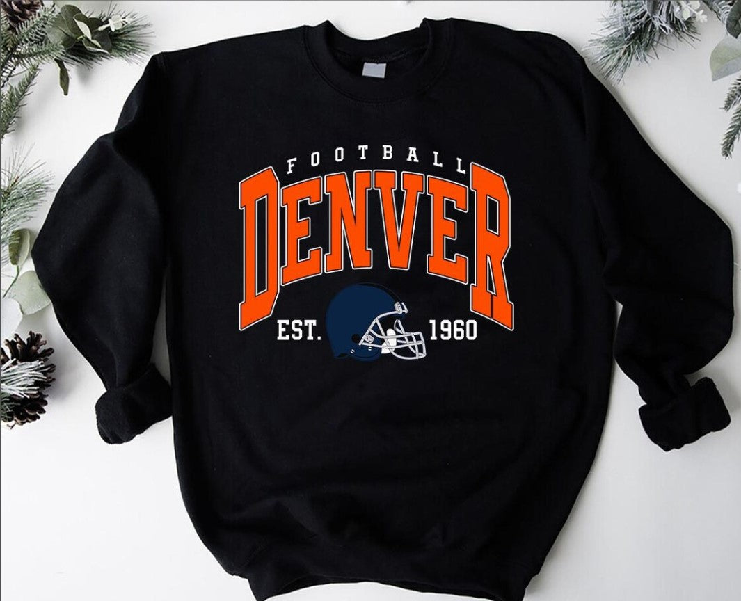 Denver Football Sweatshirt, Comfort Colors Retro Game Day Tee