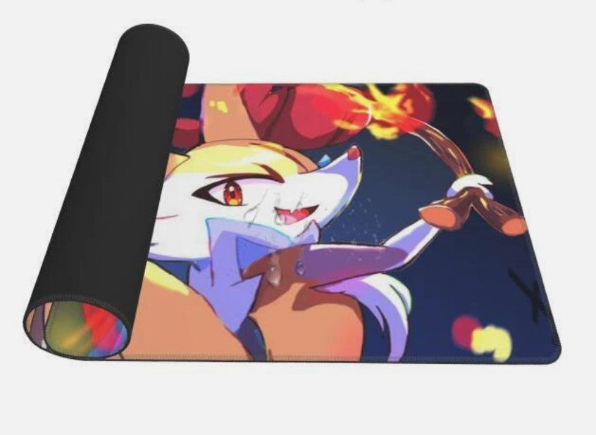 Board Card Game Pokemon Braixen Gaming Mouse Pad PTCG CCG MTG Play Mat, Choose Size