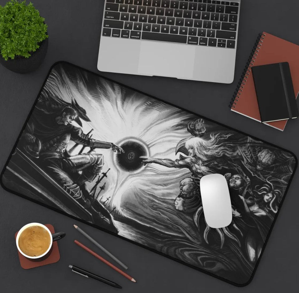 Anime Berserk Guts x Griffith Desk Mat, Mouse Pad, Anime Fan, Gamers Gift, Choose Size