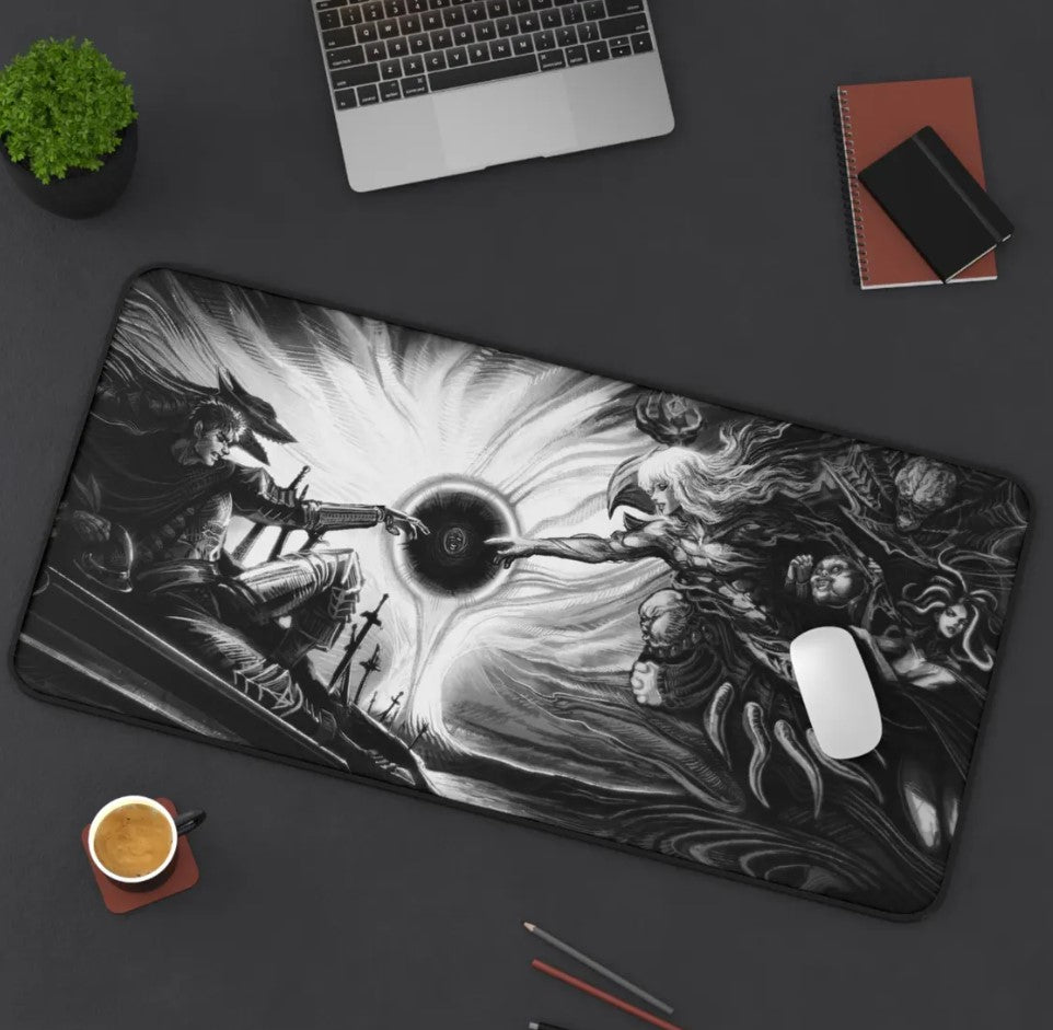 Anime Berserk Guts x Griffith Desk Mat, Mouse Pad, Anime Fan, Gamers Gift, Choose Size