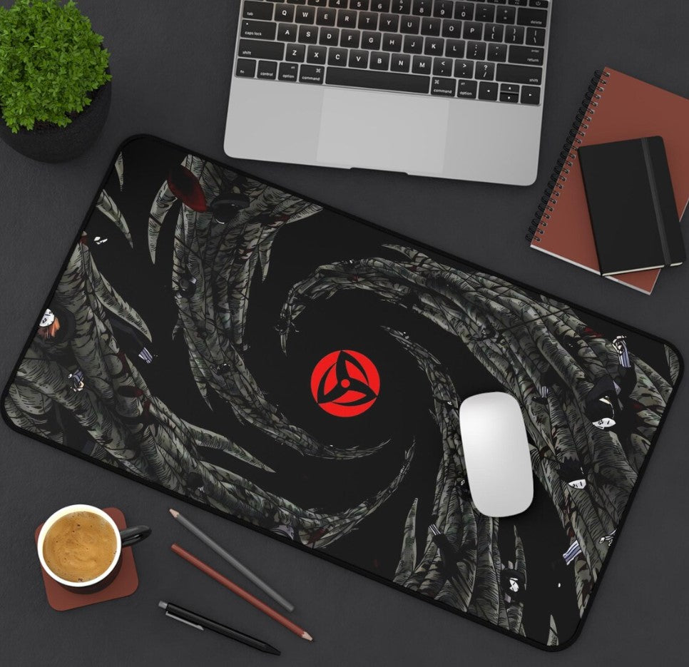 Anime Naruto Sharingan Desk Mat, Mouse Pad, Gamer Gift, Anime Fan, Choose Size