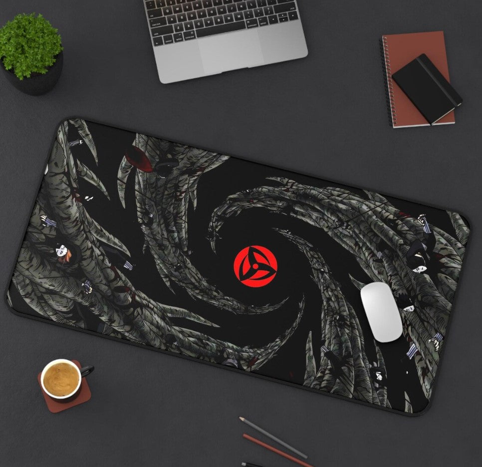 Anime Naruto Sharingan Desk Mat, Mouse Pad, Gamer Gift, Anime Fan, Choose Size