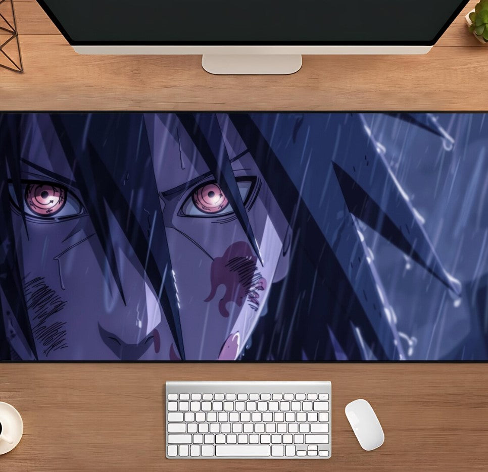 Anime Sasuke Desk Mat, Custom Naruto Mousepad, Large Gaming Mat, Gift For Anime Lovers, Gift For Him, Aesthetic Setup, Choose Size
