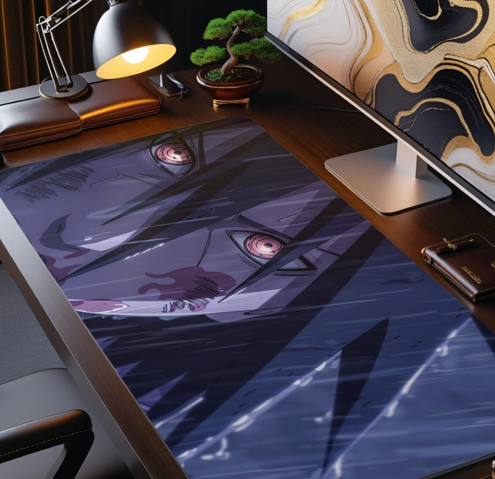 Anime Sasuke Desk Mat, Custom Naruto Mousepad, Large Gaming Mat, Gift For Anime Lovers, Gift For Him, Aesthetic Setup, Choose Size
