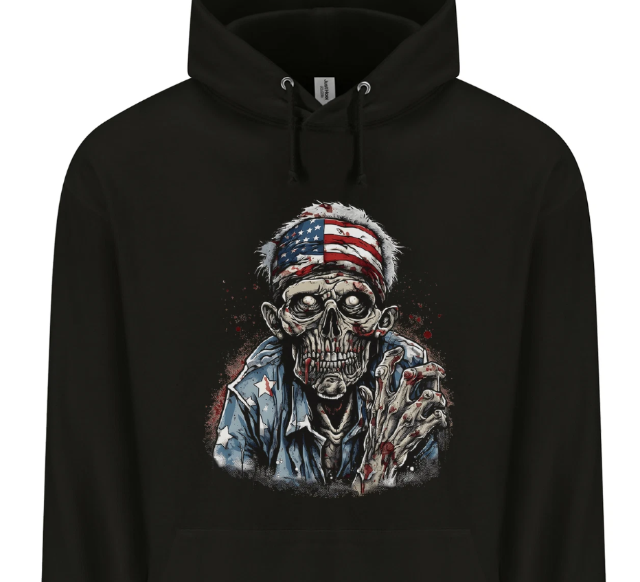American Zombie USA Flag Halloween Mens