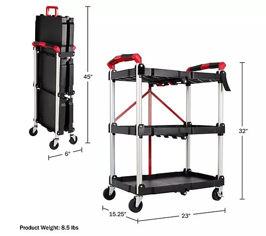 Stalwart Collapsible Cart - Portable and Lightw eight