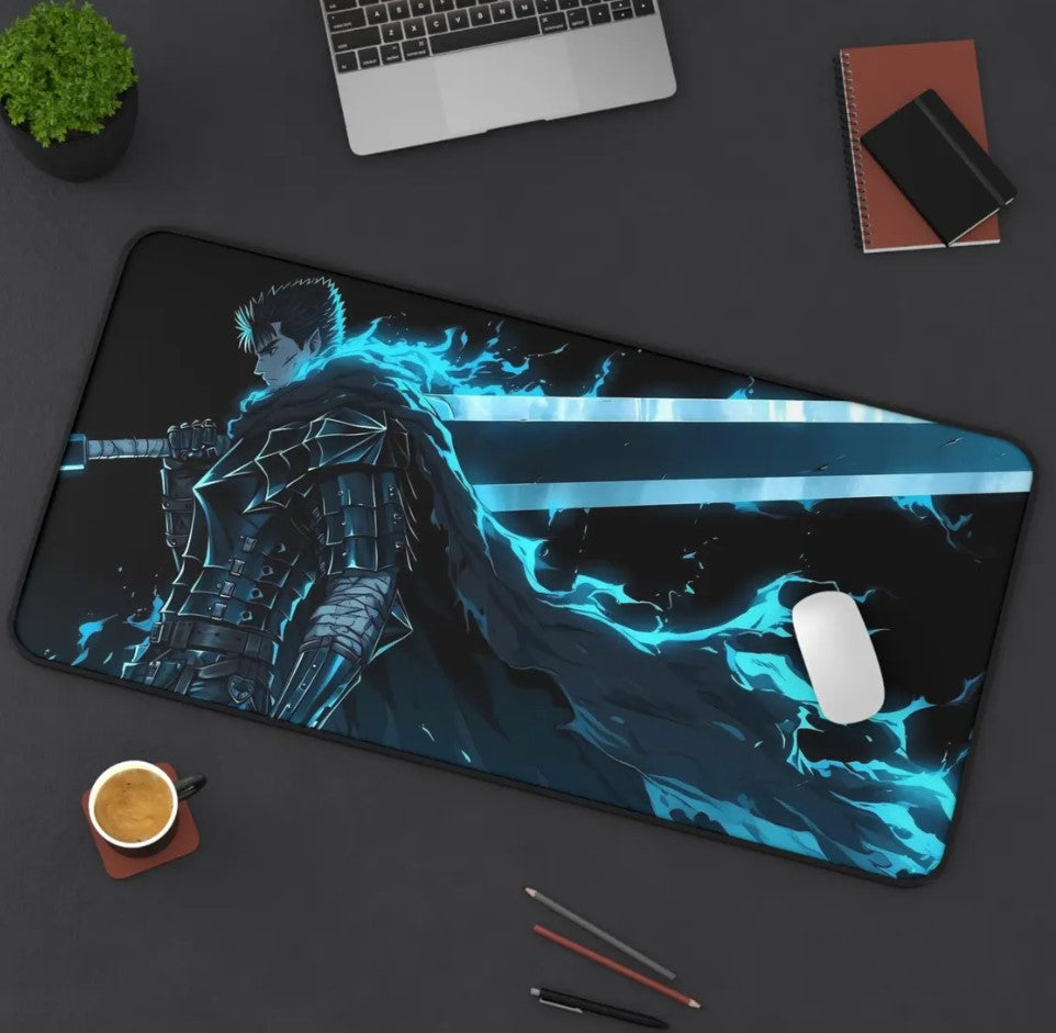 Anime Berserk Guts Desk Mat, Mouse Pad, Anime Fan, Gamers Gift, Choose Size