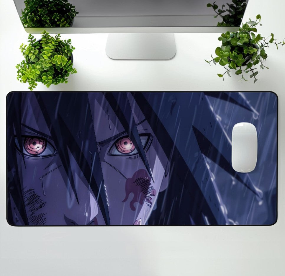 Anime Sasuke Desk Mat, Custom Naruto Mousepad, Large Gaming Mat, Gift For Anime Lovers, Gift For Him, Aesthetic Setup, Choose Size