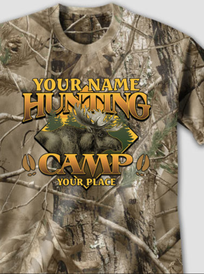 Moose Hunting Camp Printed T-Shirts