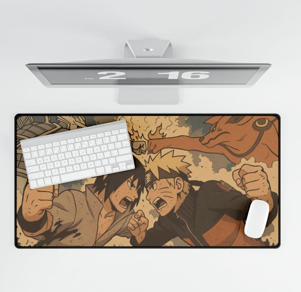 Naruto vs Sasuke Desk Mat: Retro Anime Gaming Mouse Pad, Choose Size