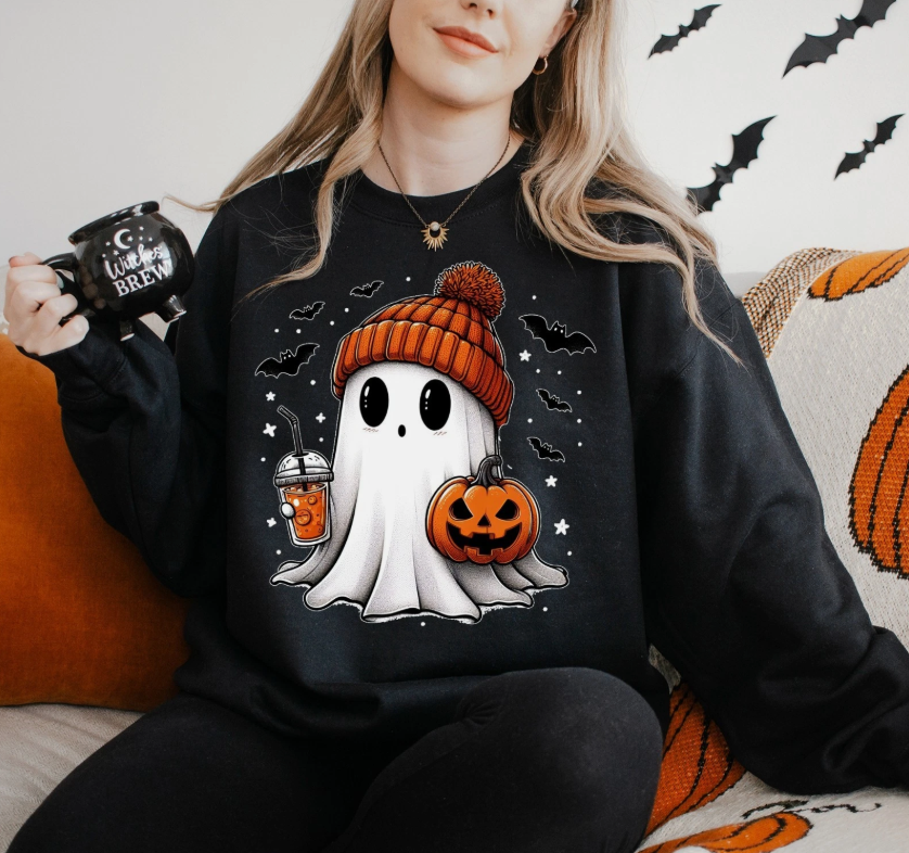 Cute Ghost Halloween Sweatshirt, Halloween Ghost Sweatshirt, Fall Sweat