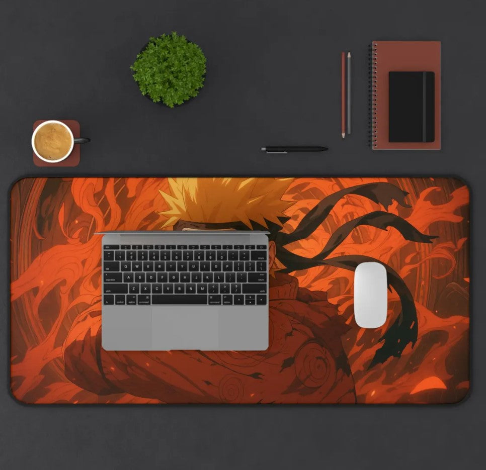 Naruto Inspired Desk Mat, Anime Mouse Pad, Gamer Desk Accessory, Office ,Choose Size