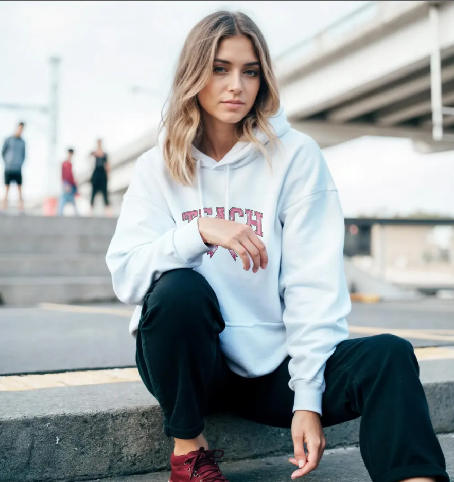 Back to school teacher jumper Classic Unisex Pullover Hoodie Gildan White