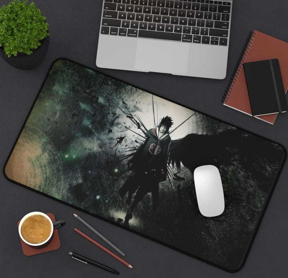 Anime Naruto, Sasuke Desk Mat with Dark Aesthetic, Office Decor,,Choose Size