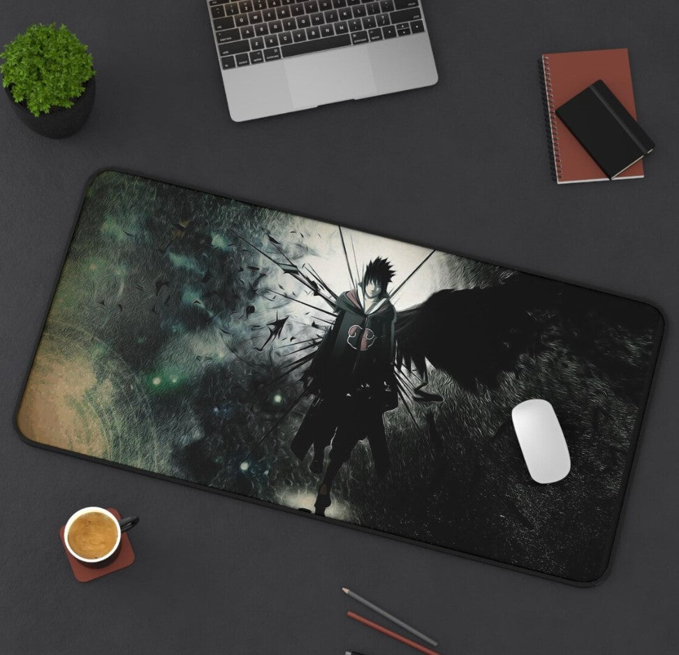 Anime Naruto, Sasuke Desk Mat with Dark Aesthetic, Office Decor,,Choose Size