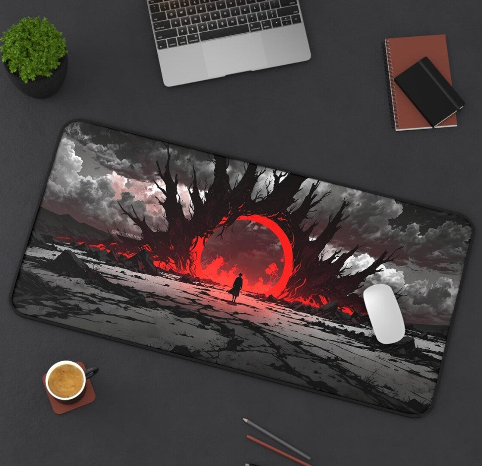 Dark Anime Lord War Monster Mousepad | Gothic Gaming Desk Mat Demon Aesthetic Mouse Pad Anime Desk Decor Fantasy Gift Desk Setup,Choose Size