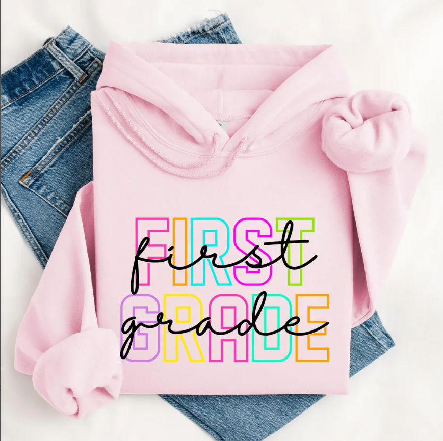 School First Grade Hoodie Sweater, First Grade Teacher Hoodie, First Grade Student Hoodie, Elementary School Sweater, Back To School Hoodie