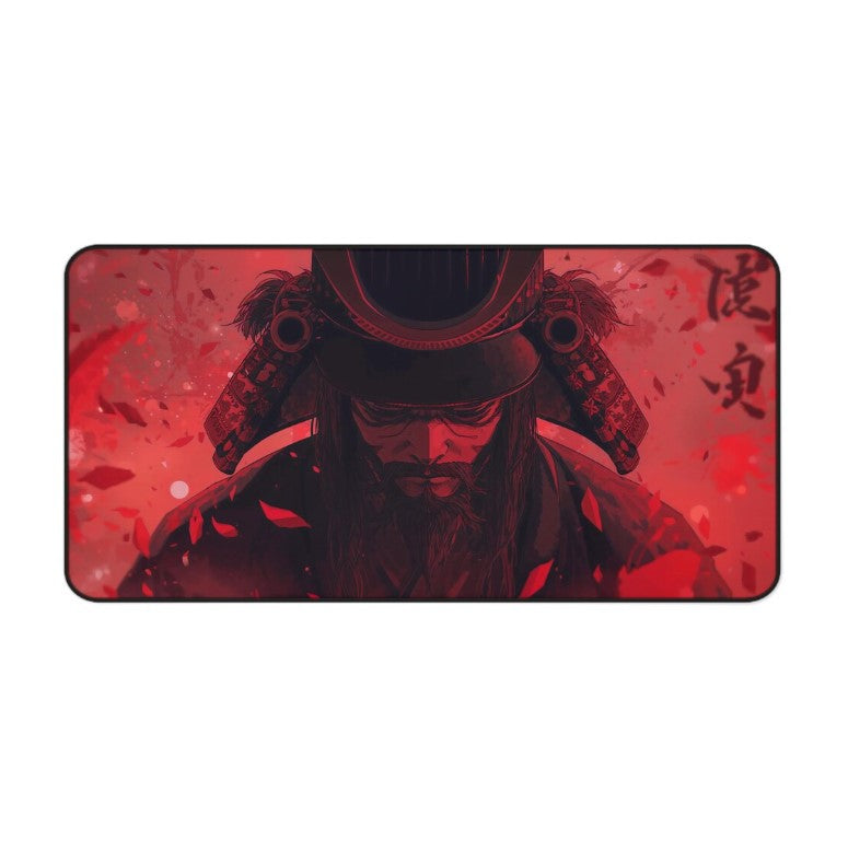 Crimson Samurai Gaming Mouse Pad: Extended Desk Mat, Red Design,Choose Size