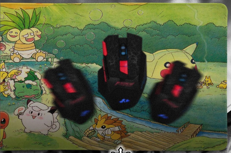 Pokemon Night Sky Mouse Pad - Pikachu Snorlax Squirtle Clefairy Anime Gaming Desk Mat, Kawaii Desk Decor Gift,Choose Size (Copy)