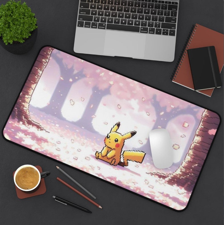 Cute Pikacho Desk Mat Gaming Mouse Pad Anime Decor Office Accessories Gift for Pokemon Fans Desk Decor,Choose Size