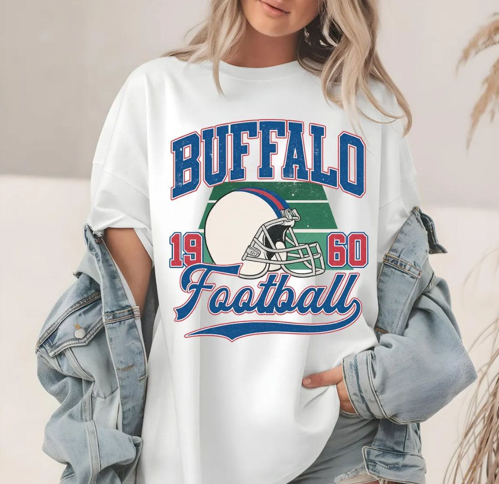Buffalo Football T shirt, Retro Style Buffalo Bills T-Shirt , Sports Fan Apparel, Vintage Inspired, Trendy Outfit