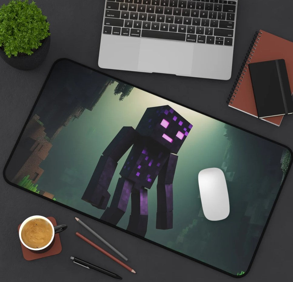 Minecraft Inspired Enderman Re-imagined Gaming Desk Mat Aesthetic Gaming Art Computer Peripheral Aesthetic Environment Design Mouse Pad, Choose Size
