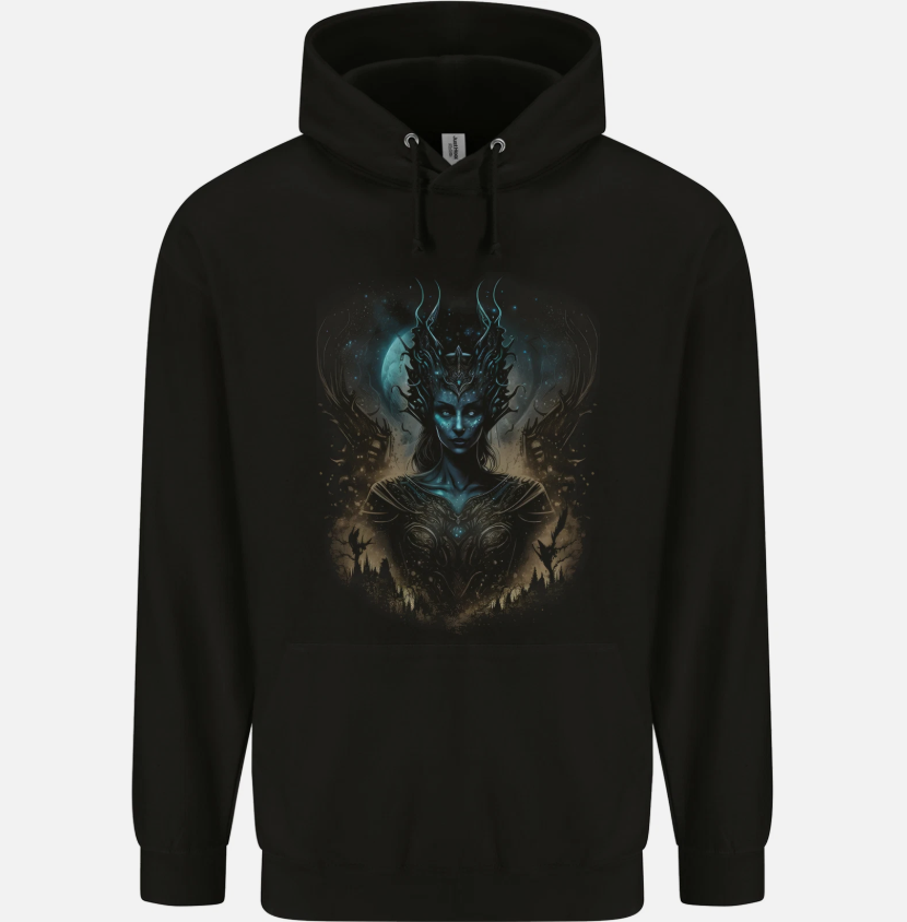 Evil Alien Sorceress Fantasy Witch Halloween Mens Hoodie