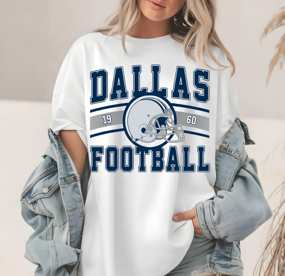 Dallas Football t-shirt, Vintage 1960s Style, Team Apparel, Sports Fan Gift, Dallas Cowboys T-Shirt