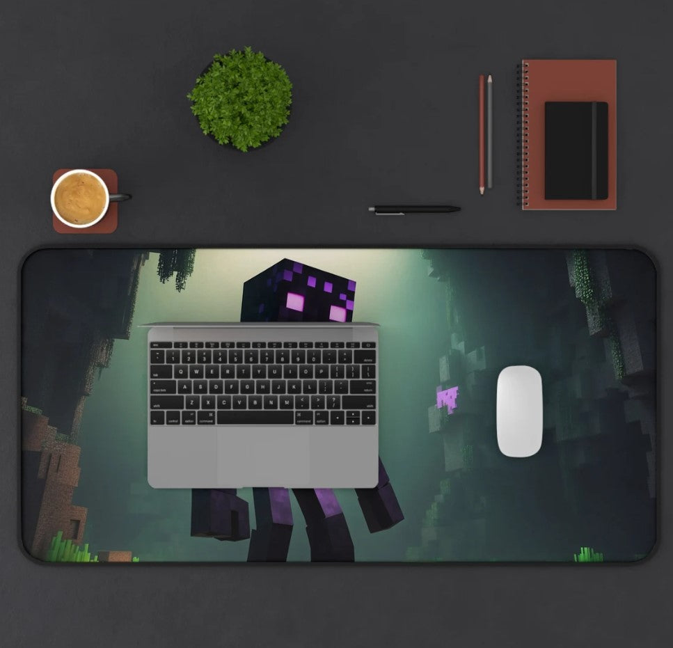 Minecraft Inspired Enderman Re-imagined Gaming Desk Mat Aesthetic Gaming Art Computer Peripheral Aesthetic Environment Design Mouse Pad, Choose Size
