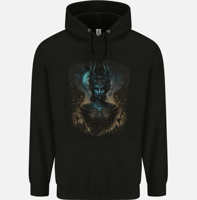 Evil Alien Sorceress Fantasy Witch Halloween Mens Hoodie