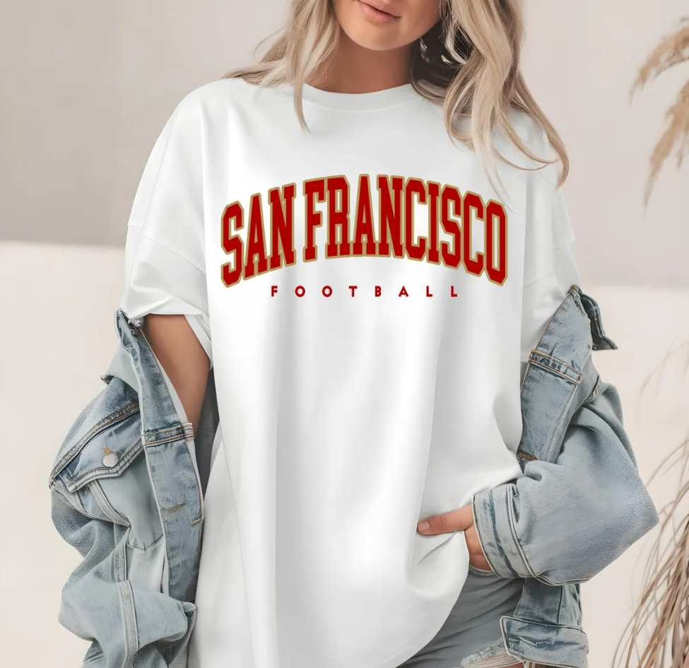 San Francisco Football T-Shirt, 49ers Fan Tee, California Team Pride Gift, San Francisco 49ers Apparel, Game Day Outfit