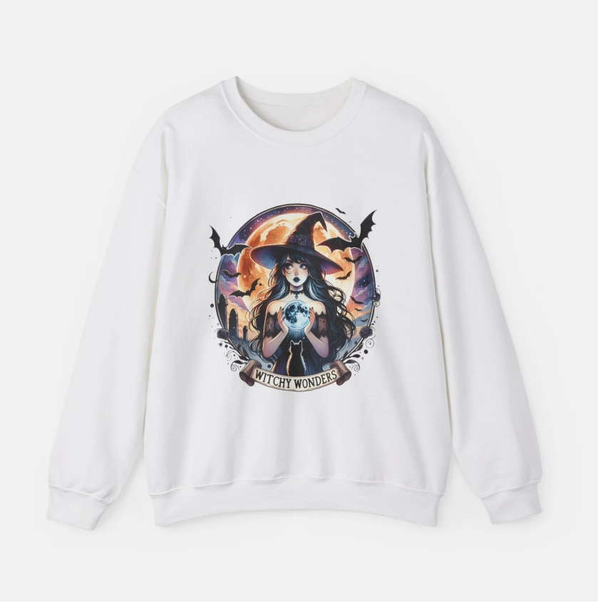 Halloween Vintage Witch Spooky Retro Crewneck Unisex Sweatshirt