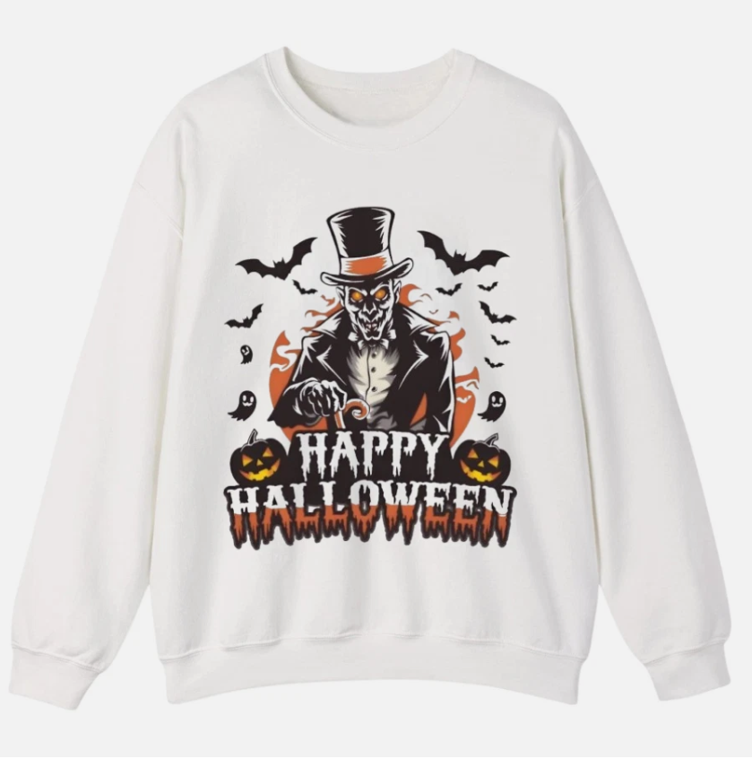 Vintage Happy Halloween Dracula Spooky Retro Halloween Unisex Sweatshirt