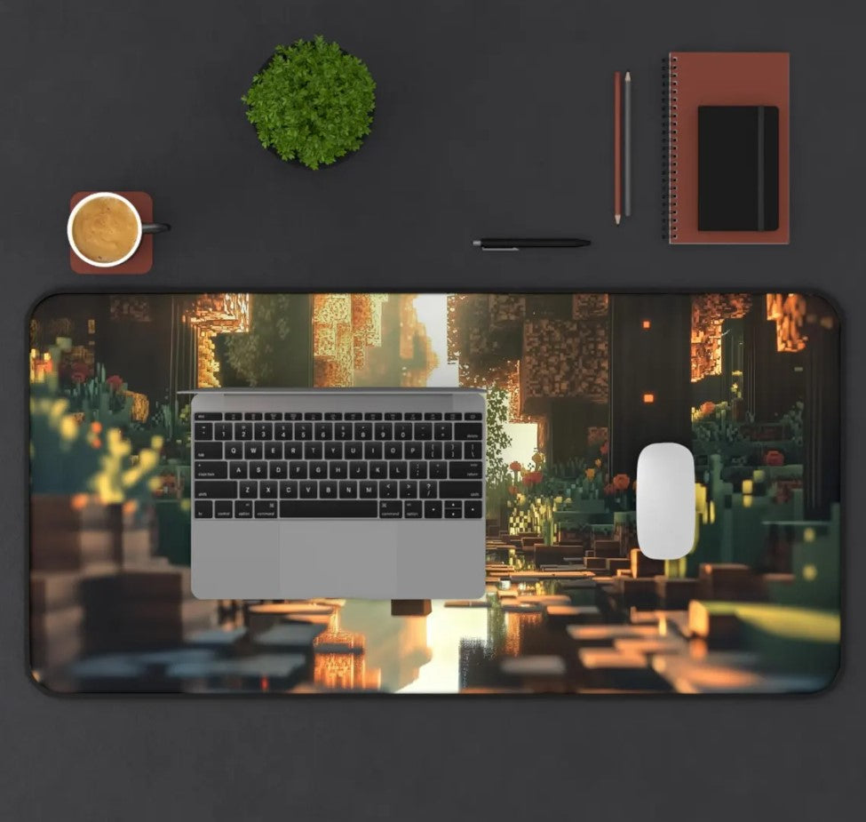 Minecraft Desk Mat - XL Gaming Mouse Pad - Blocky Adventure Desk Decor for Gamers and Creators, Choose Size