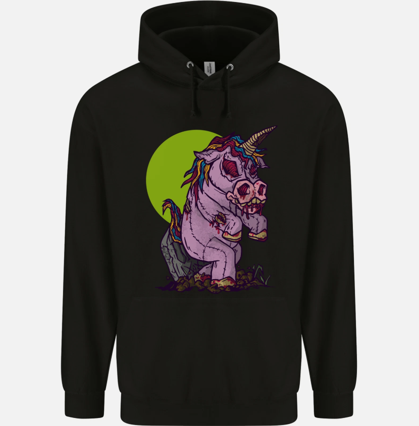 A Zombie Unicorn Funny Halloween Horror Mens Hoodie