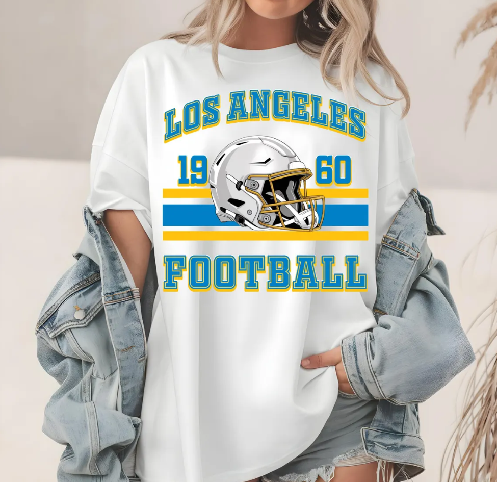 Los Angeles Football T Shirt, Vintage Helmet Tee, Sports Fan Gift, Football Lover Gift