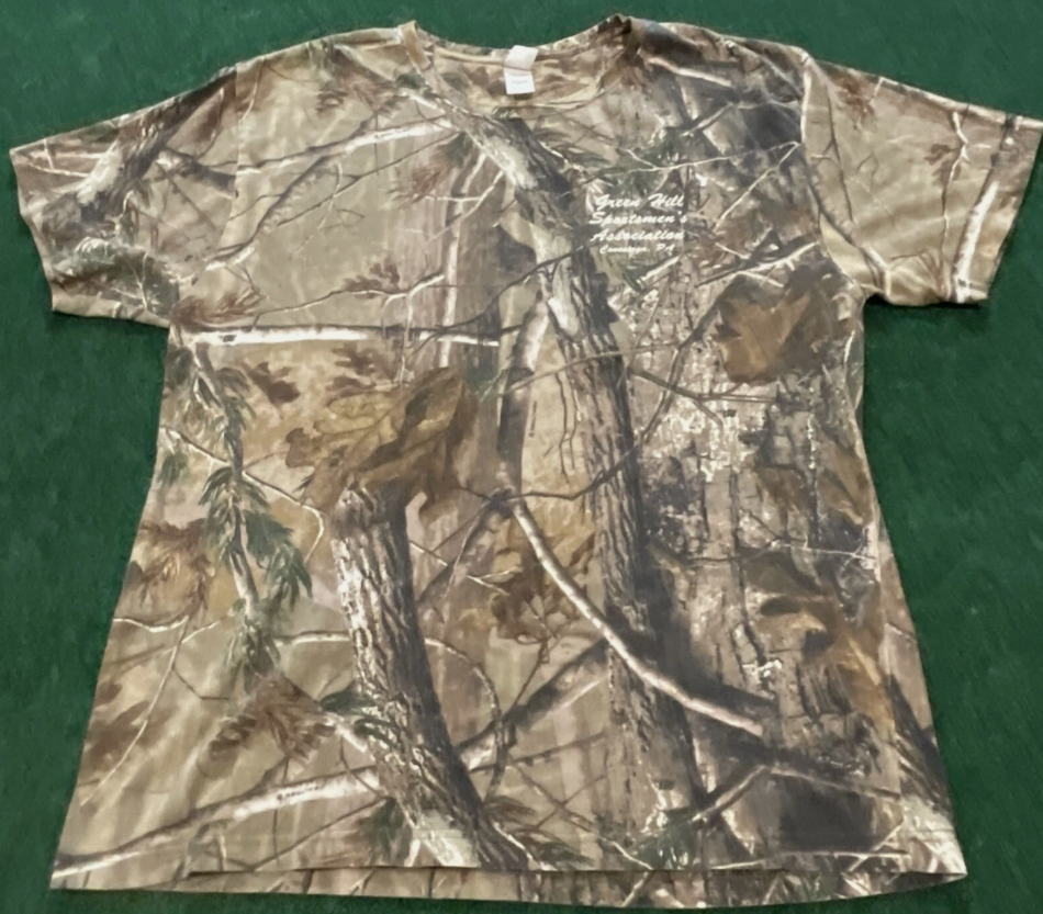 Code V 5 Camouflage Camo T- Shirt Green Hill Sportsmen’s Assoc. Conestoga