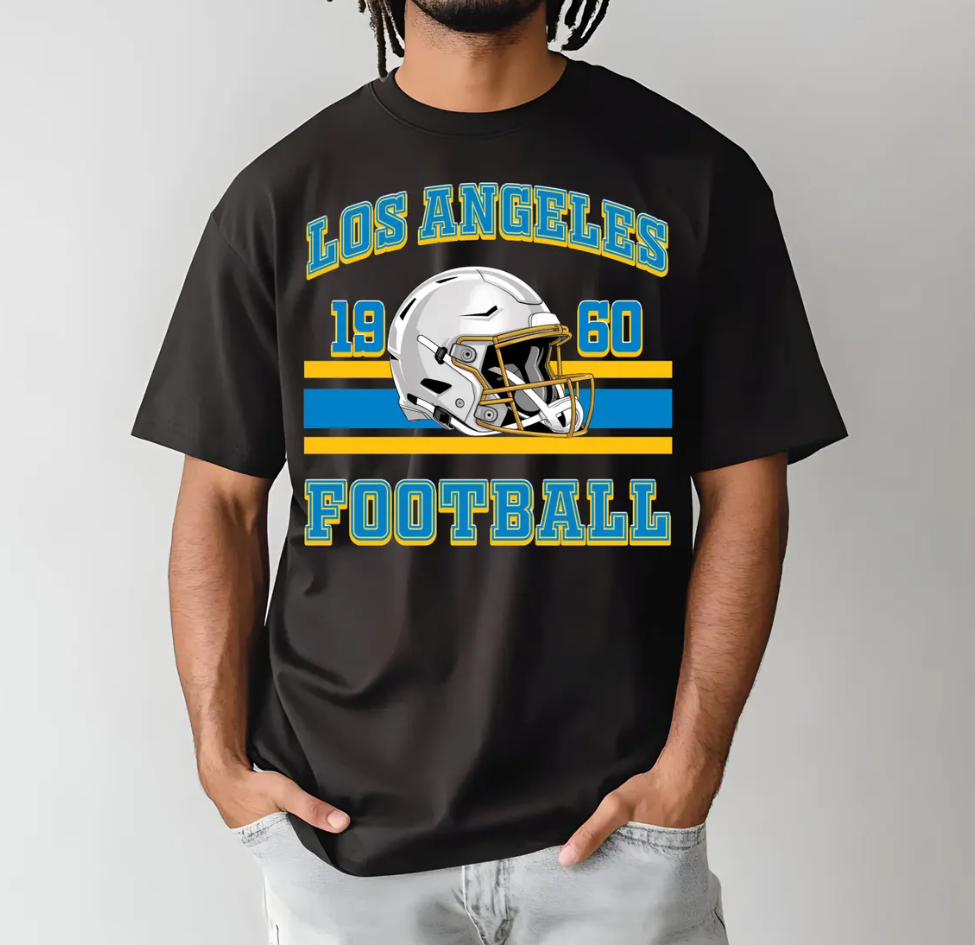 Los Angeles Football T Shirt, Vintage Helmet Tee, Sports Fan Gift, Football Lover Gift